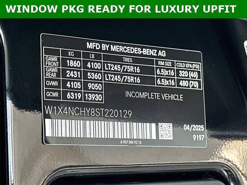 2025 Mercedes-Benz Sprinter 2500 Cargo 170 WB High Roof