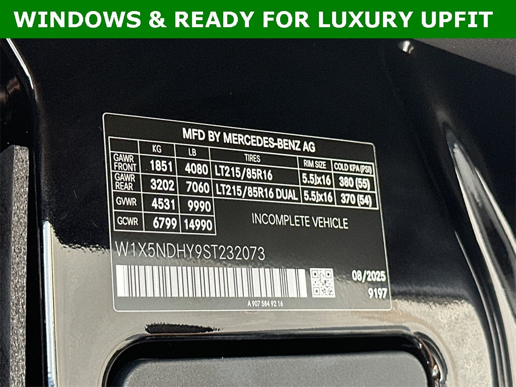 2025 Mercedes-Benz Sprinter 3500 Cargo 170 WB Extended