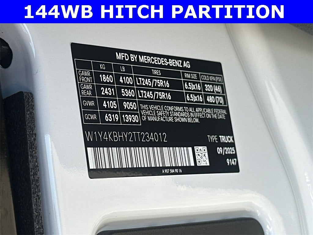 2026 Mercedes-Benz Sprinter 2500 Cargo 144 WB