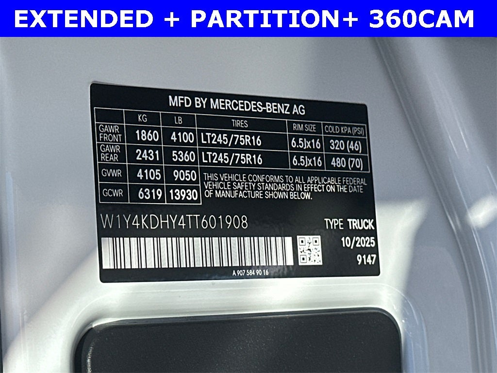 2026 Mercedes-Benz Sprinter 2500 Cargo 170 WB Extended